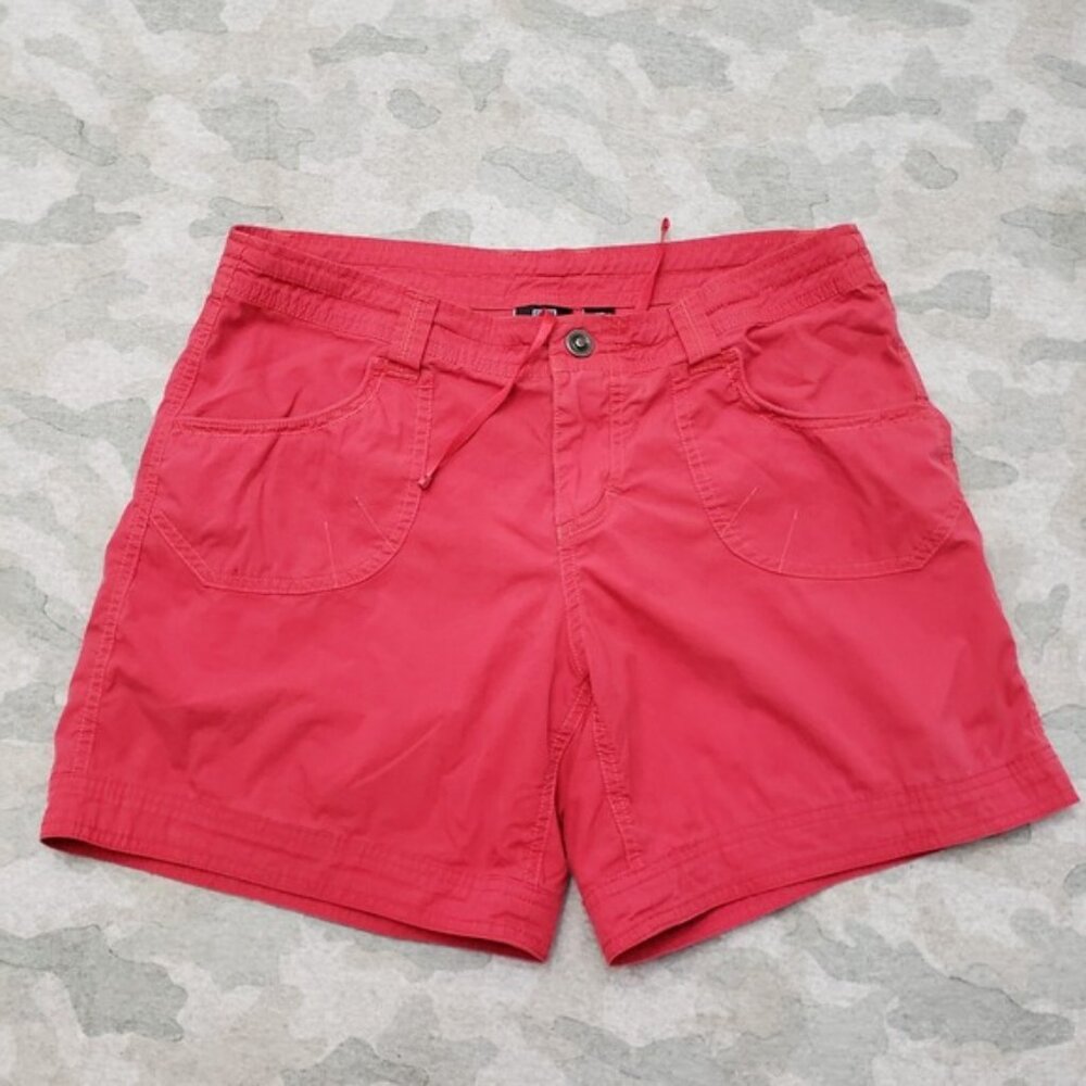KuhI Shorts Womens 10 Red Drawstring Pockets Outdoors Travel Hiking